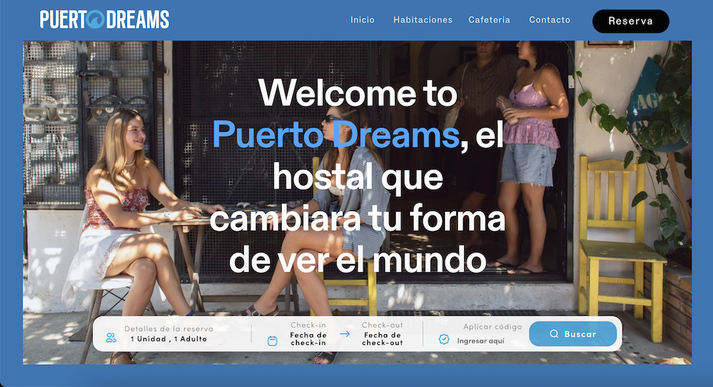 Puerto Dreams — Sitio web y reservas