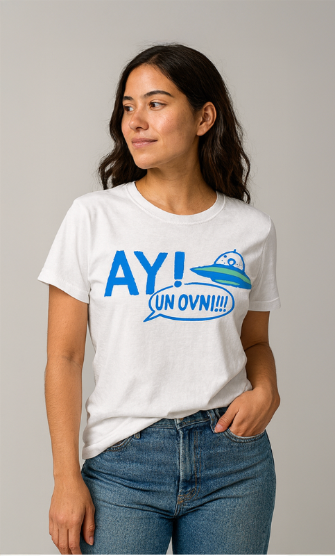 Model wearing plain black basic tee.